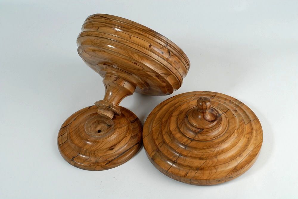 Magnifique coupe en bois d'olivier-Artisanat de Toscane ITAL Décoration