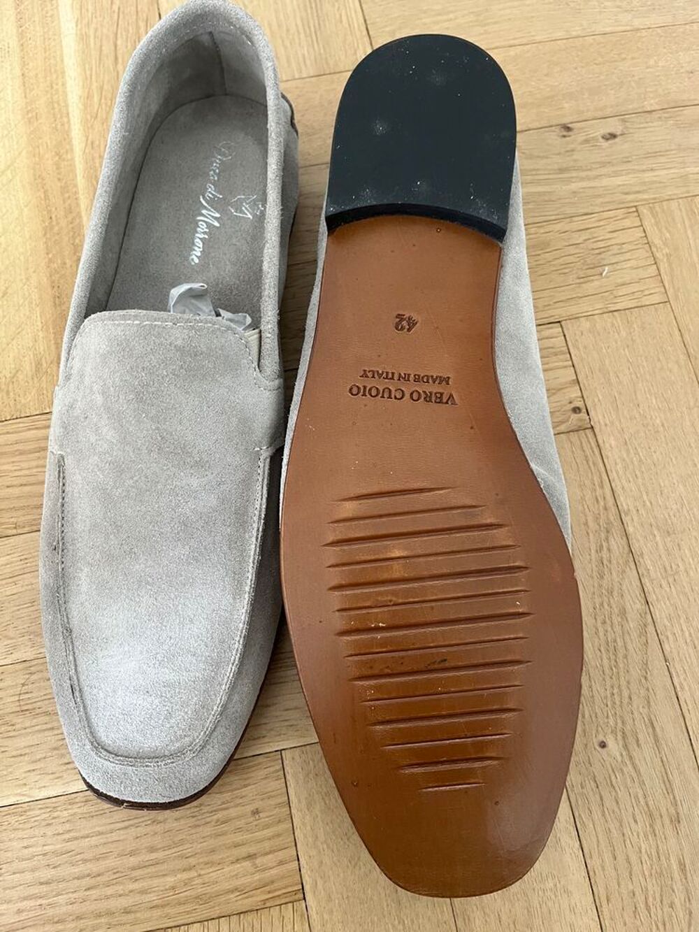Mocassin homme &eacute;t&eacute; gris clair NEUF 42 Chaussures