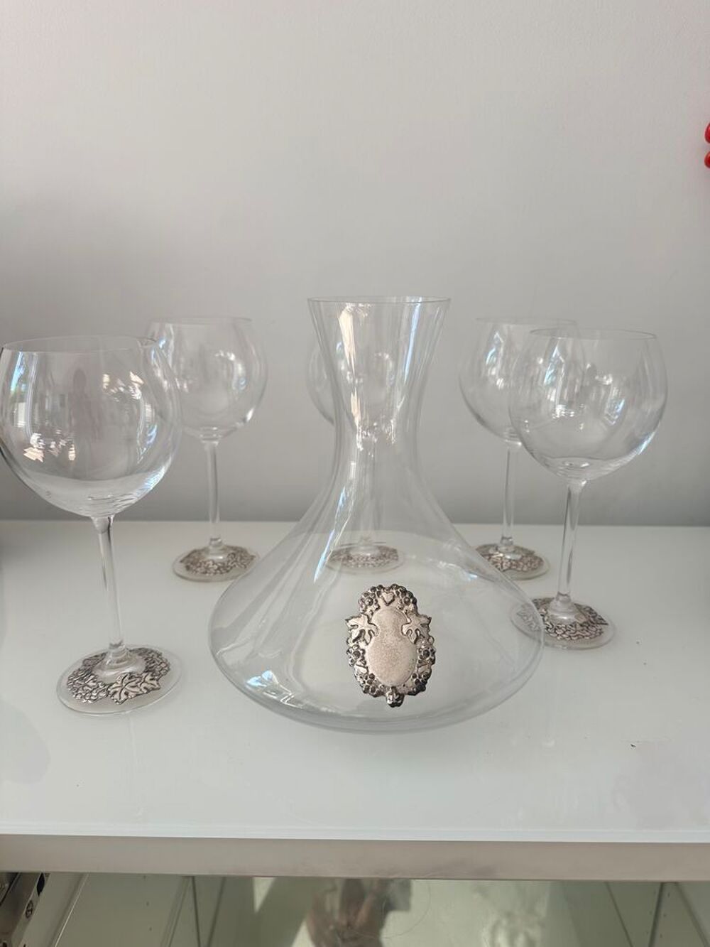 Service &agrave; vin vintage ? Carafe &agrave; d&eacute;canter + 5 verres ? D&eacute;cor Décoration