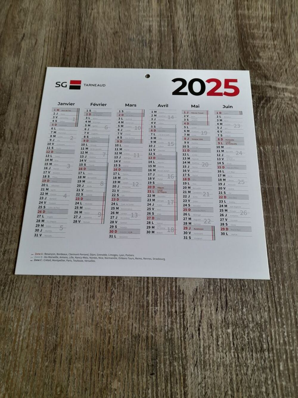 Calendrier 2025 