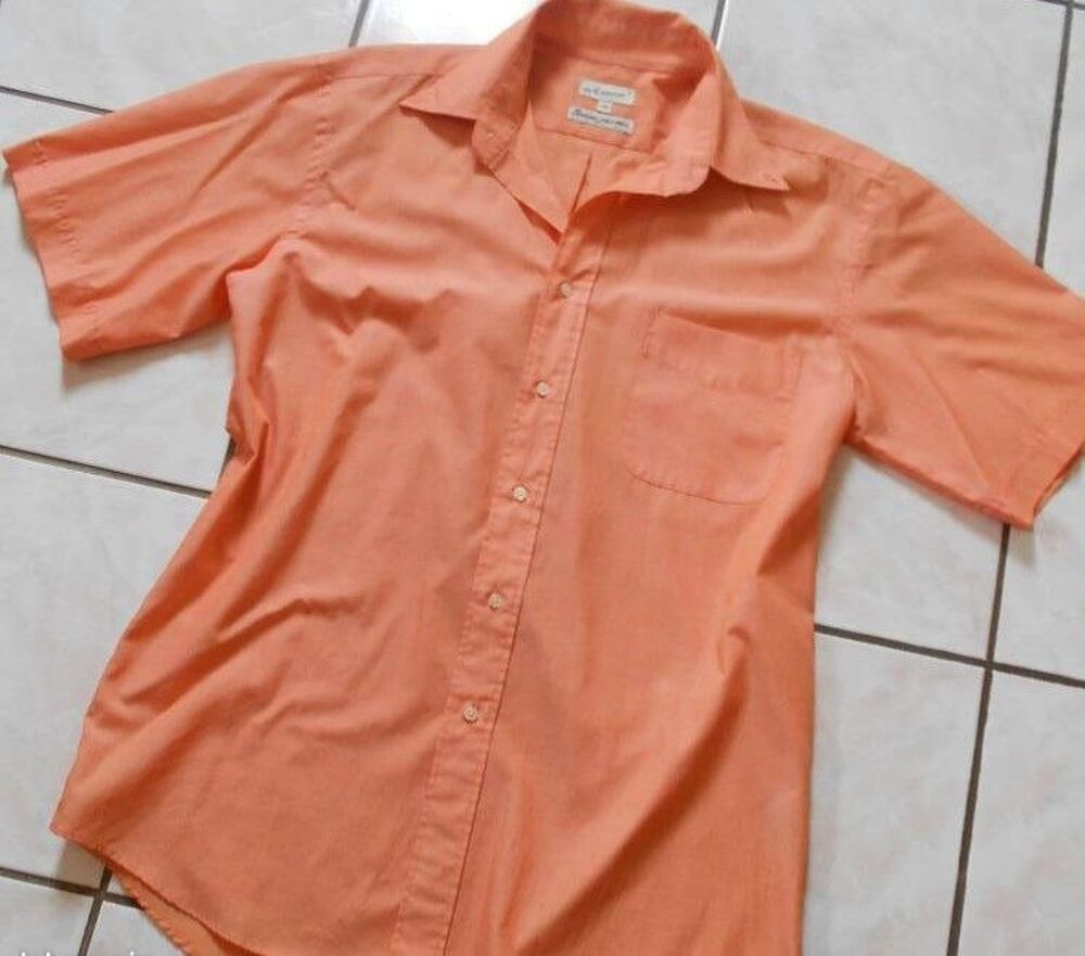 Chemise saumon chambray manches courtes T 38 -40 Vêtements