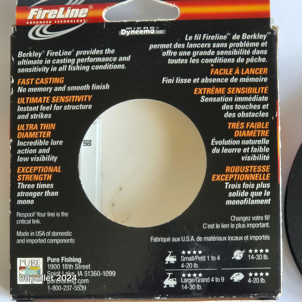 Tresse Berkley Fireline Fused Original - Smoke - 110 m, 0.20 Sports