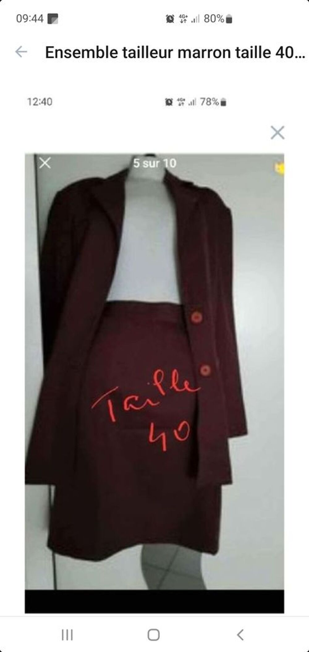 tailleur marron taille 40 Vêtements