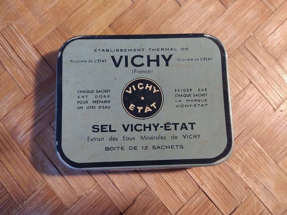 Ancienne Boite Publicitaire Vichy Sel Vichy &Eacute;tat 