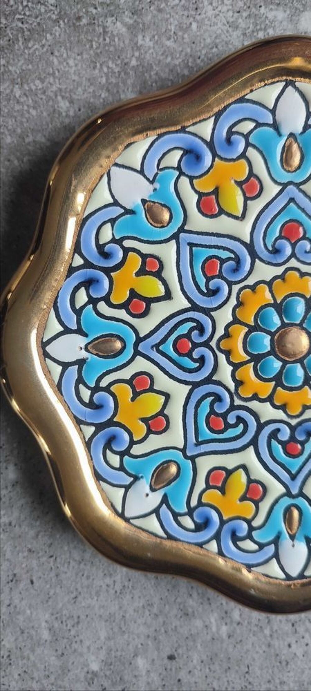 D&eacute;coration murale ARTECER Cuerda Seca , Or 18 carats 
