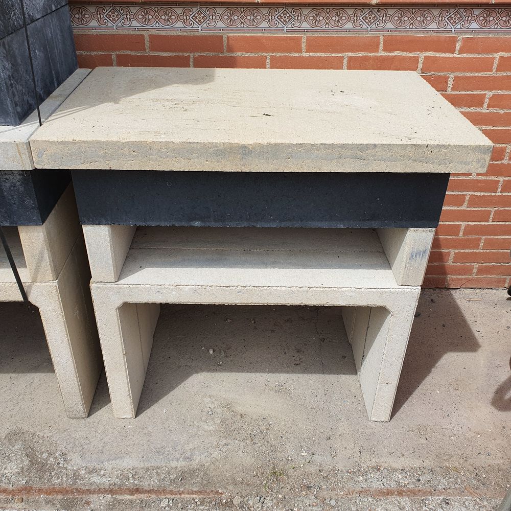 BARBECUE A BATIR - 2 Mod&egrave;les de foyer en Brique ou Grilloir Inox - PLAN TRAVAIL Modulable possible - PROMO 1 plan de travail OFFERT Bricolage