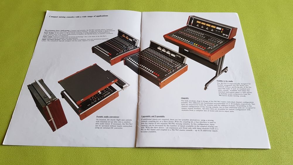 CONSOLE 961/962 STUDER Audio et hifi