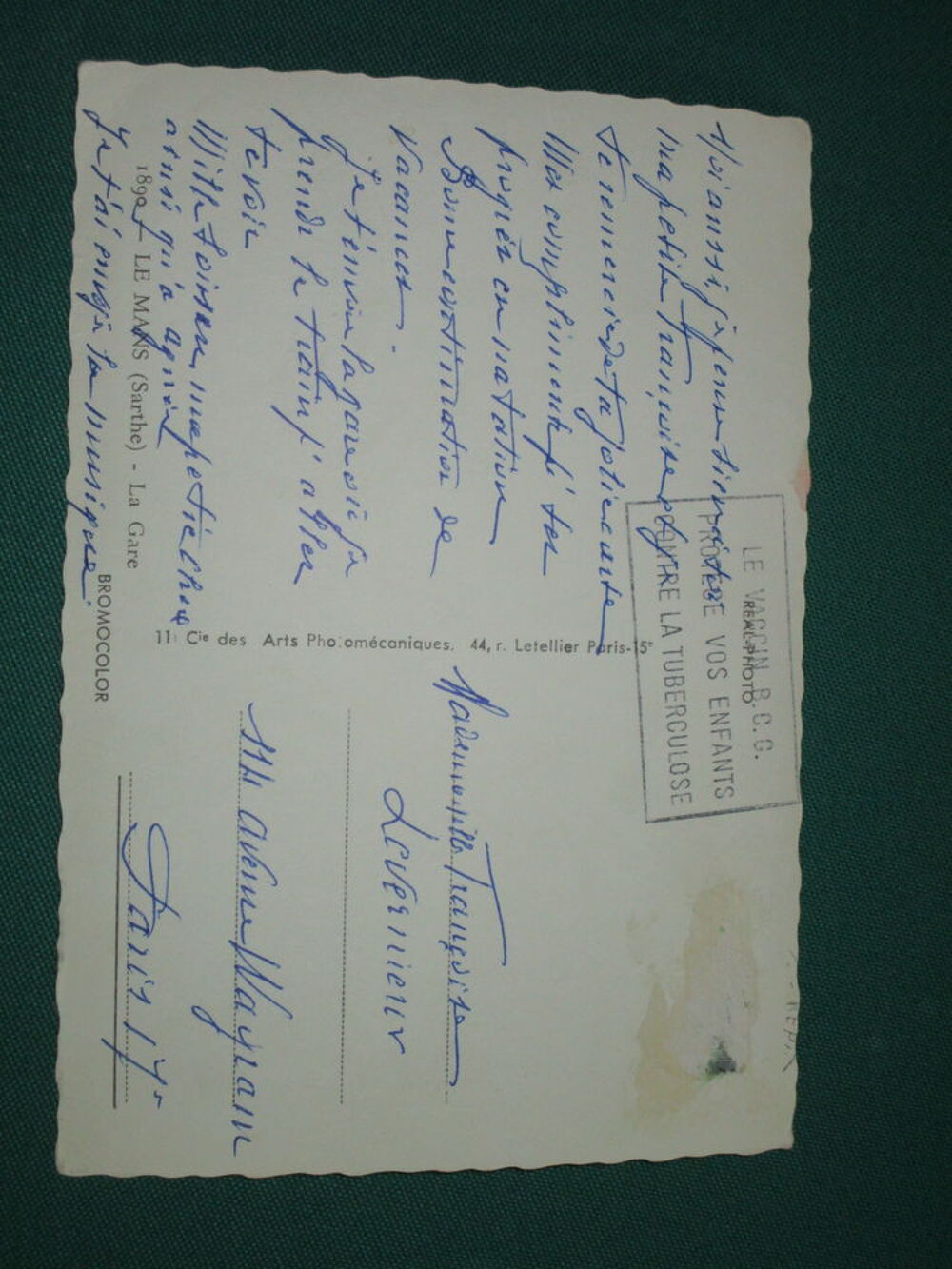 VIEILLE CARTE POSTALE 1960 "LE MANS-LA GARE VIEILLE VOITURE" 
