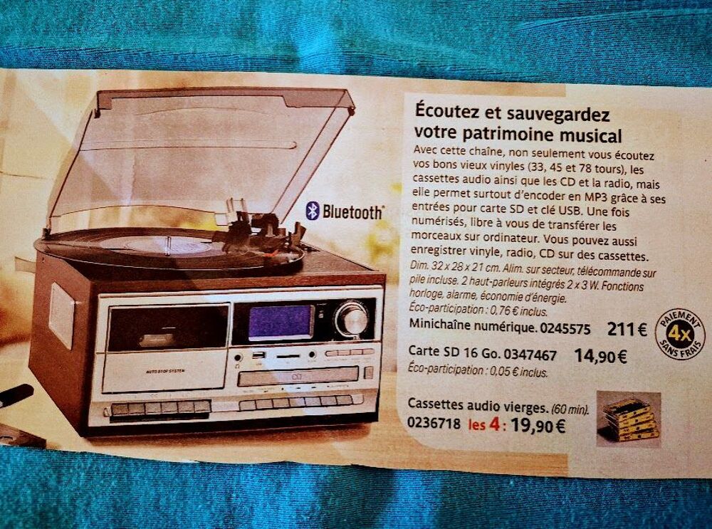 MINI CHAINE NUMERIQUE Instruments de musique