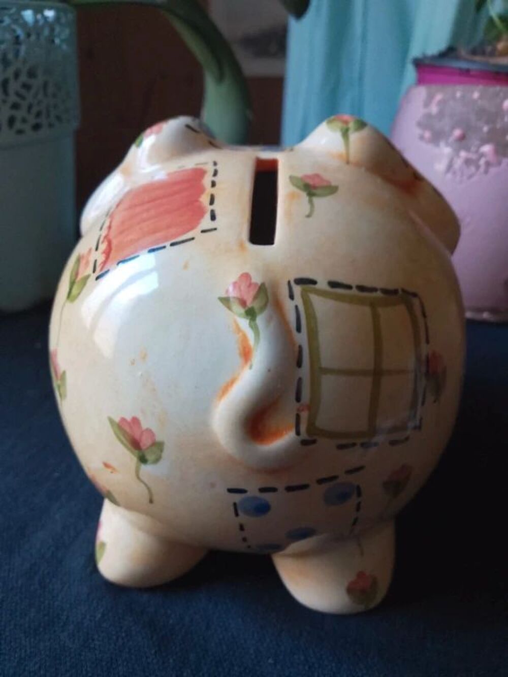 Lot de deux tirelire grenouille et cochon Décoration