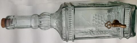Bouteille-fontaine double magnum  verre transparent cisel  60 Pontoise (95)