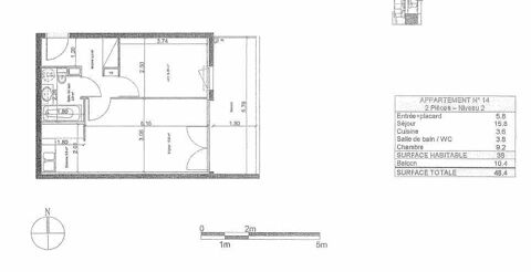  Appartement  louer 2 pices 35 m La plaine st denis