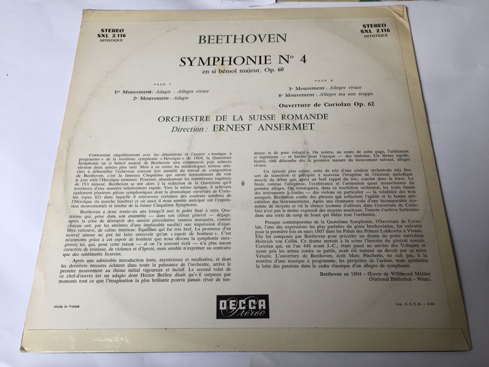 Beethoven disque 33 tours CD et vinyles