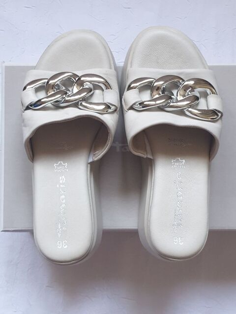 Mules plates compensées 36 blanc cassé beige Tamaris 40 Plaisir (78)