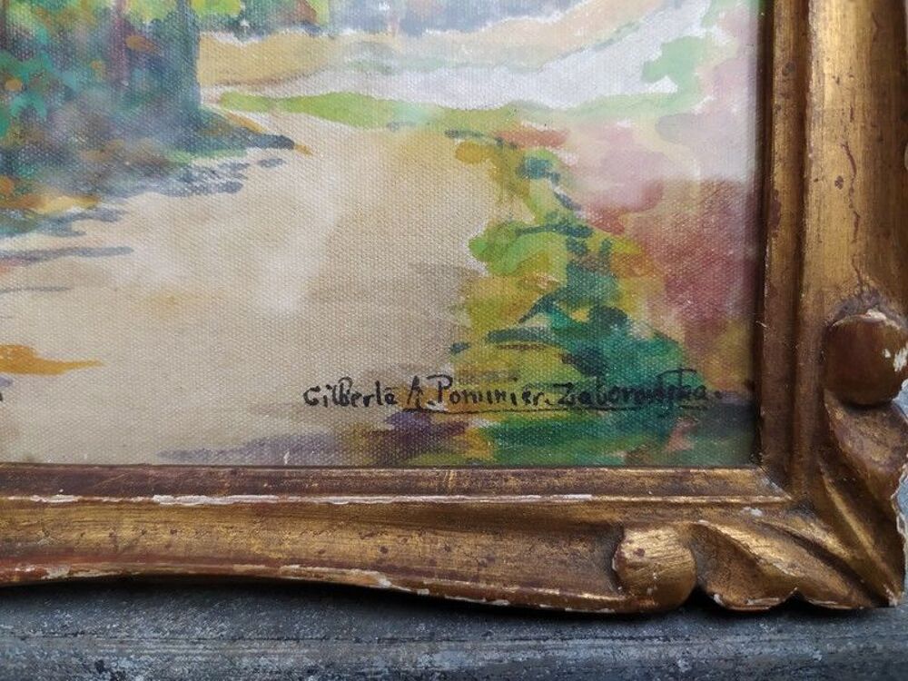 Tableau Peinture Kaysersberg Gilberte Pommier Zaborowska XXe 