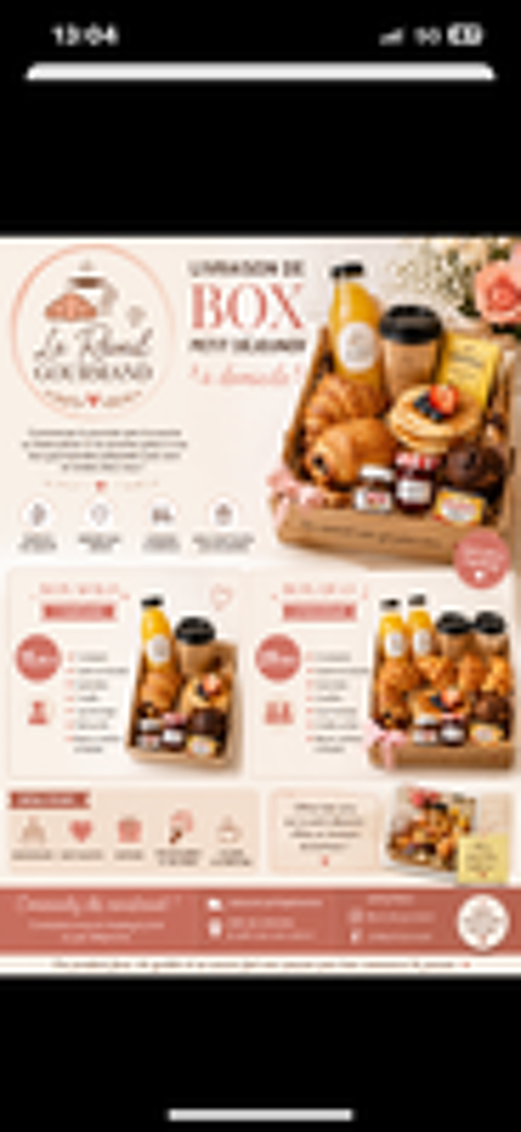   Je vous propose des livraisons de box petits déjeuner  
