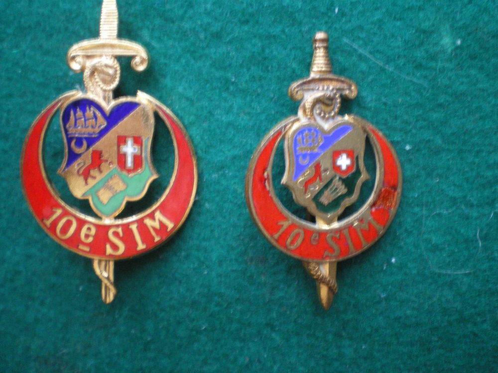Insignes de Sant&eacute; - 10&deg;SIM .Section d'Infirmiers Militaires. 