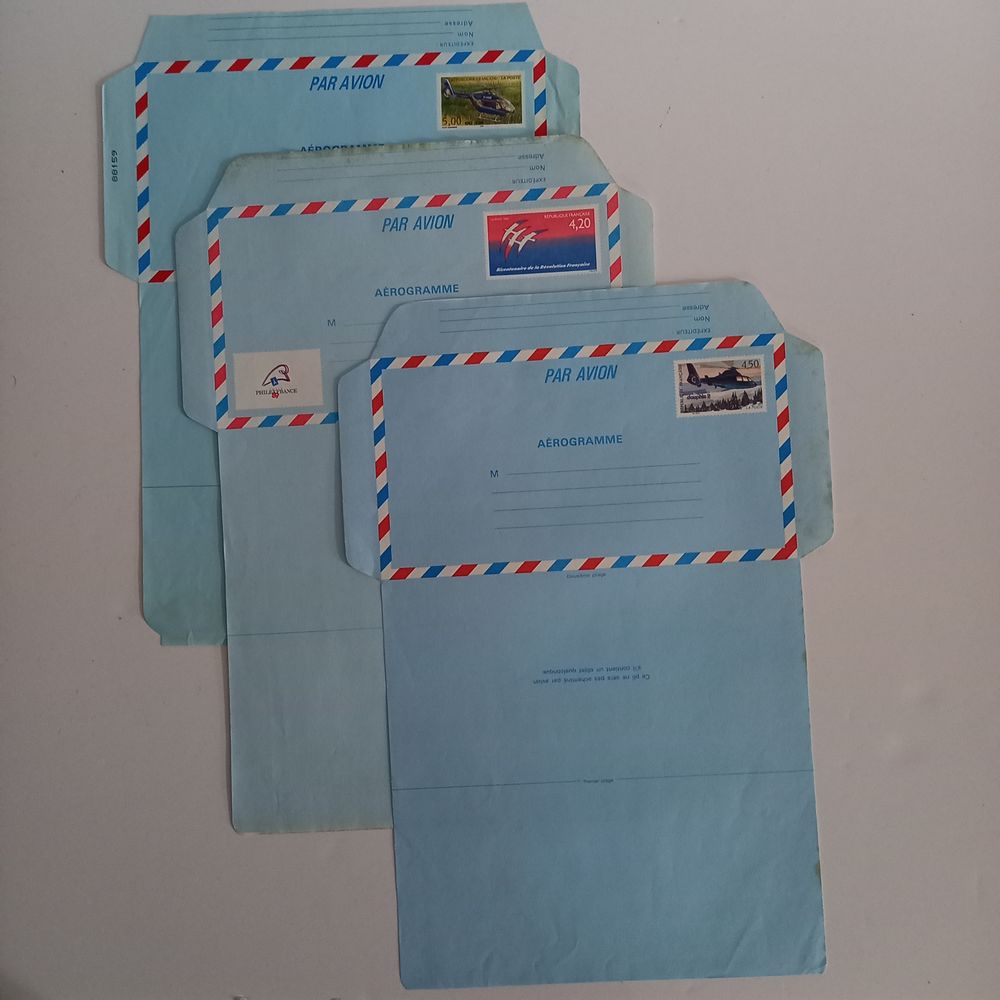 France,lot de 3 Entiers postaux, A&eacute;rogramme neuf,1022, 1019, 