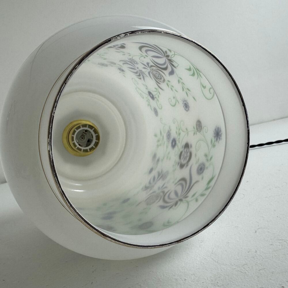 ANCIENNE GRANDE SUSPENSION EN OPALINE 1970 VINTAGE Décoration