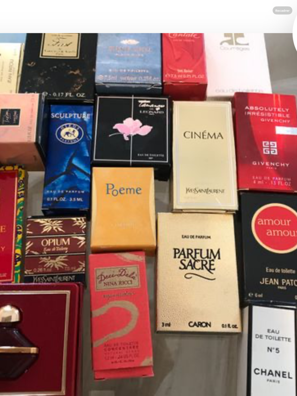 lot de miniatures de parfums de marque 
