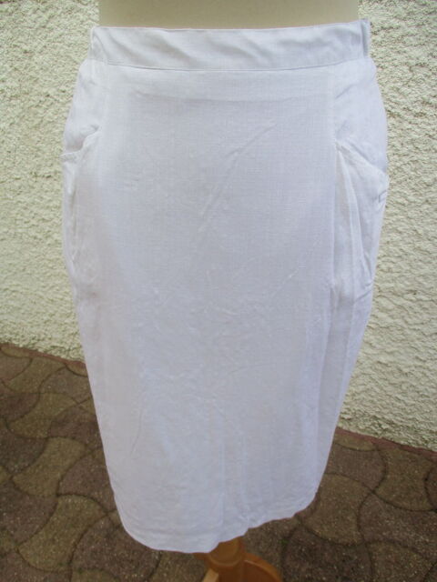 Jupe Droite, Blanche avec 2 Poches: Made In France/Taille 42 14 La Fert-Alais (91)