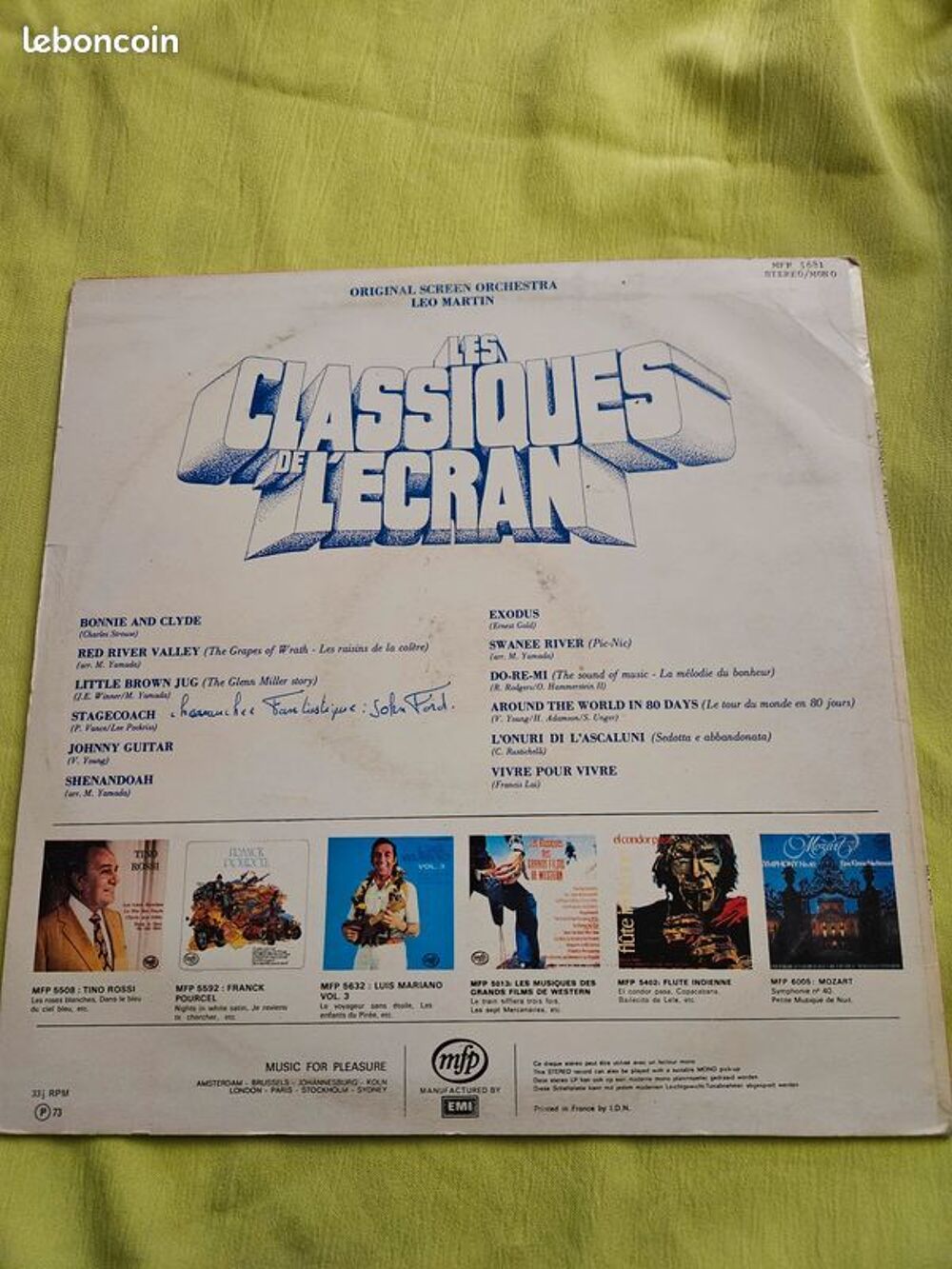 Les Classiques de L'ecran (1978)33t vinyle 33t Screen classi CD et vinyles