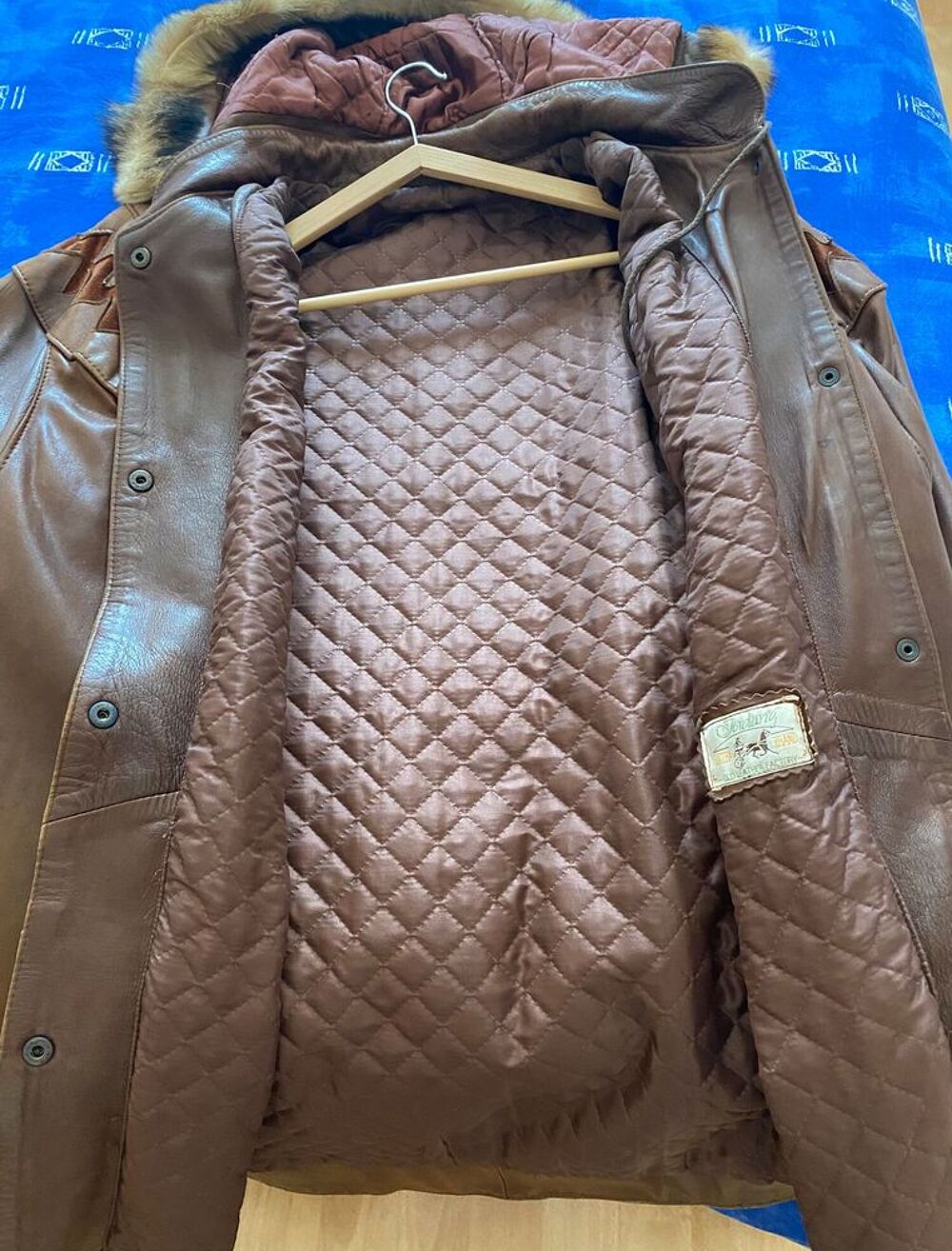 Manteau femme cuir agneau marron tr&egrave;s bon &eacute;tat T38 M Vêtements