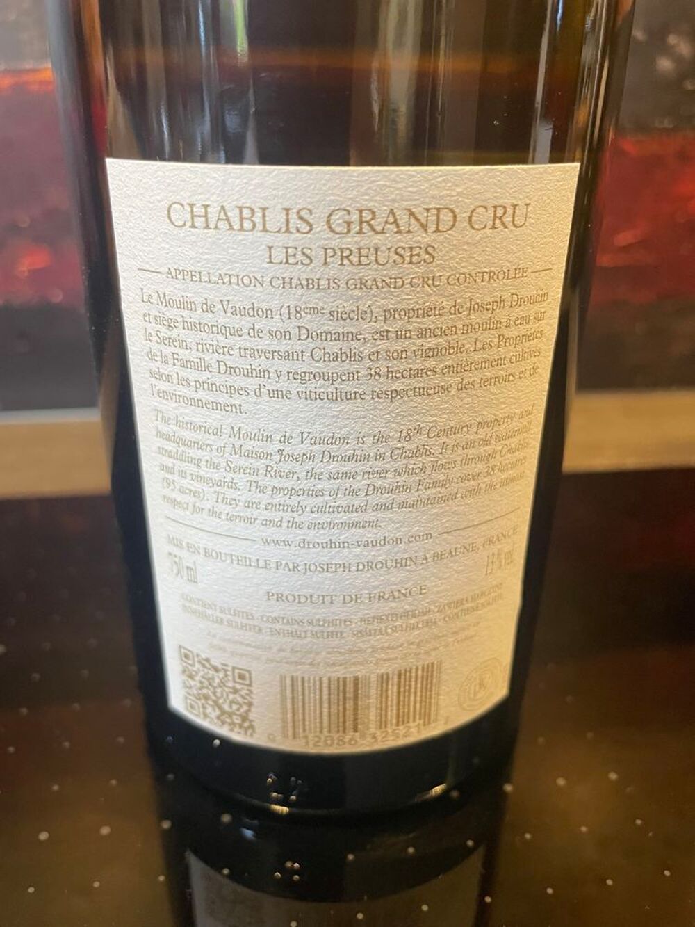 1 Bt Chablis GC Les Preuses Drouhin Vaudon 2020 Cuisine