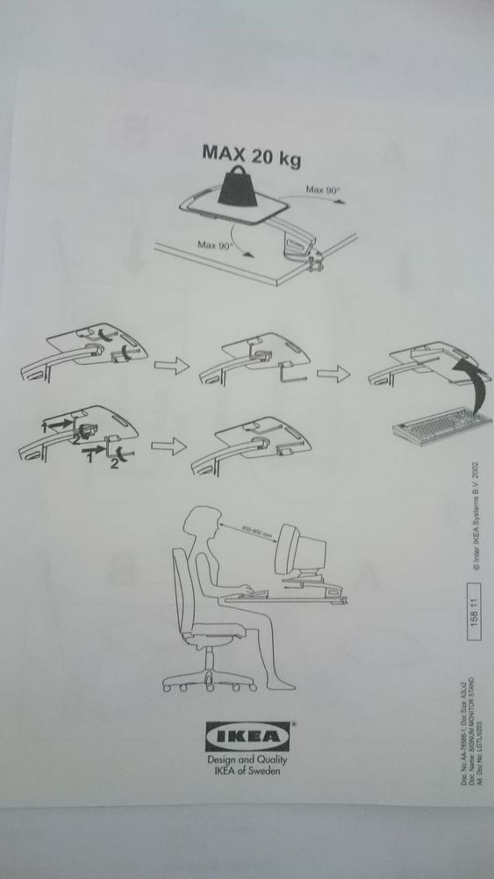 support bureau ordinateur IKEA Matriel informatique