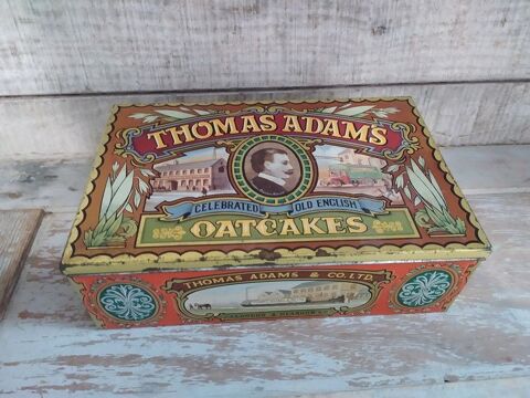 Boite Tôle Publicitaire Biscuits Oatcakes Thomas Adam's 45 Loches (37)