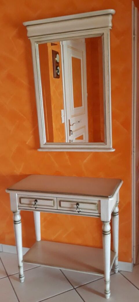 Superbe console en chne massif et miroir assorti 400 Gurmenon (64)