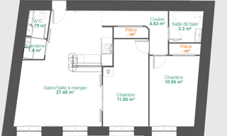  Appartement � louer 2/3 pi�ces 64 m�