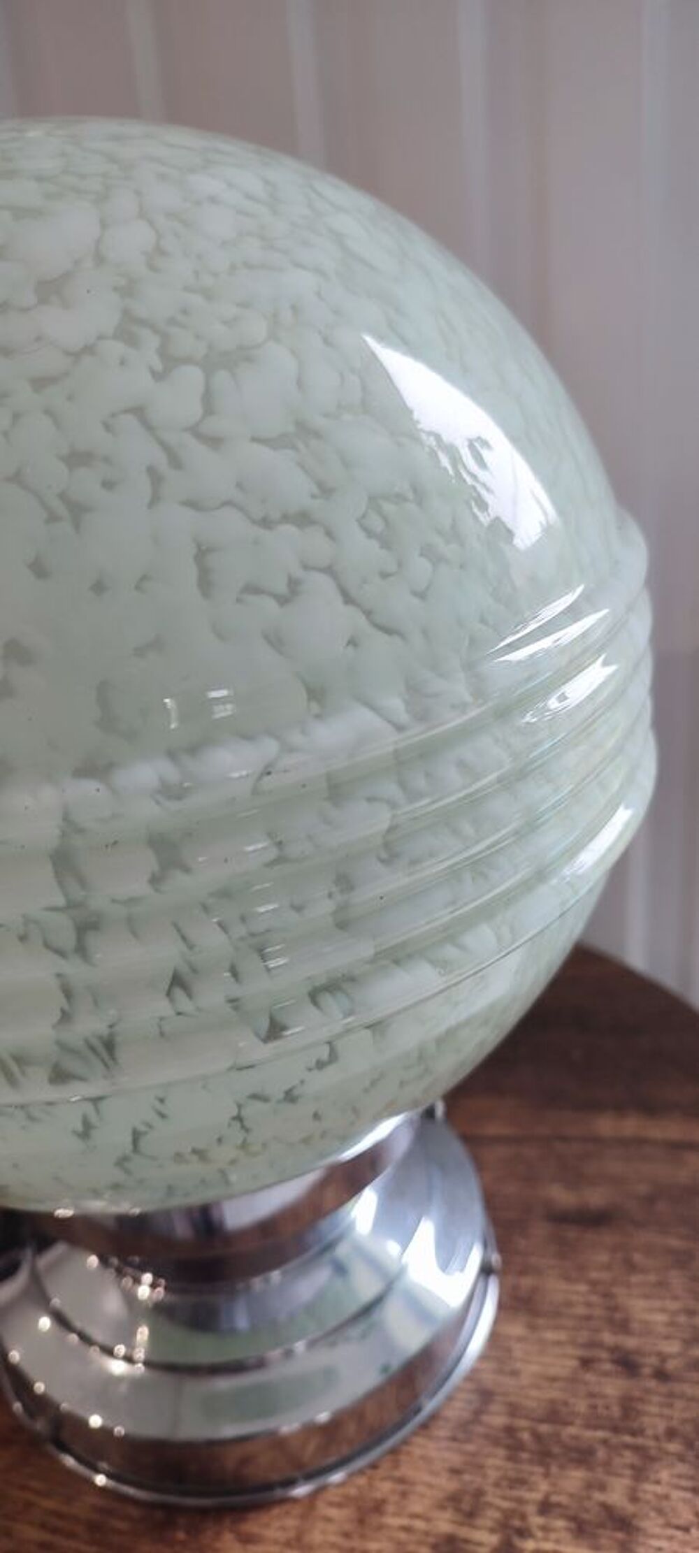 Lampe Art d&eacute;co globe verre de Clichy 