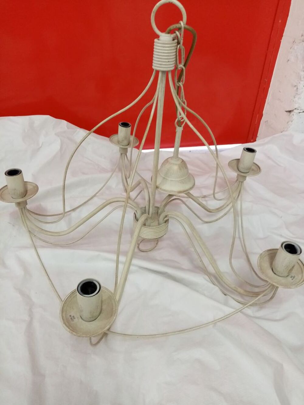 lustre en fer forg&eacute; Décoration