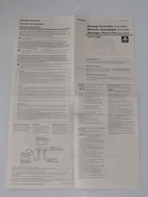 Mode d'emploi manette (SCPH-1200E) PS1 4 Saintes (17)