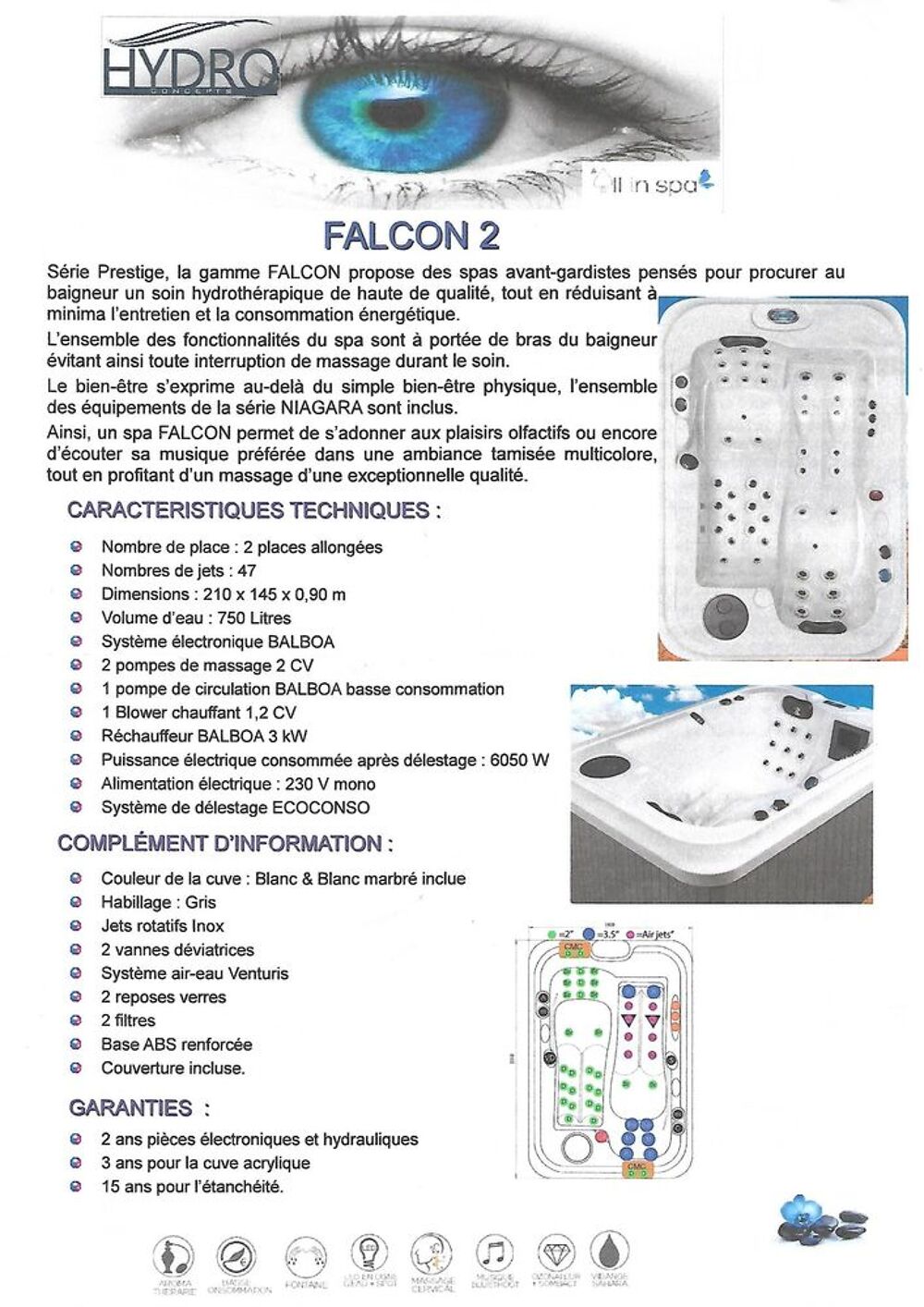 spa jacuzzi 2 pl marque ALL IN SPA Sports