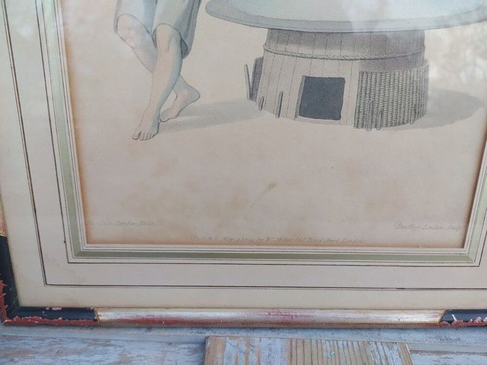 Gravure Pu Qua Canton M&eacute;tier Meunier Chinois Chine XVIIIe 