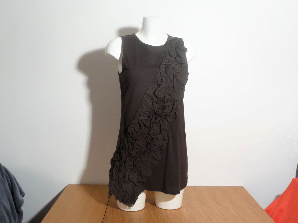Tunique/ Top Marron en Soie et Coton sans manches- Dondup Vêtements
