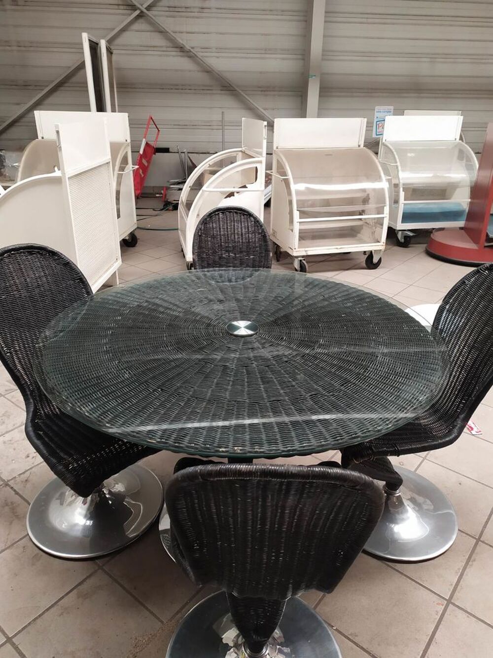 Table 250 Euro Plateau Tournant 4 Chaises Tournante Meubles