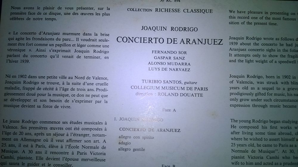 Vinyle de Concierto DE ARANJUEZ
Rodrigo Joaquin
1964
Tres CD et vinyles