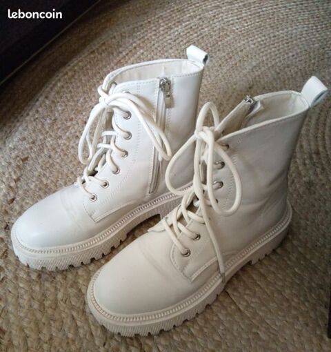 chaussure � lacets et zip blanches - taille 37 10 Beauchamp (95)
