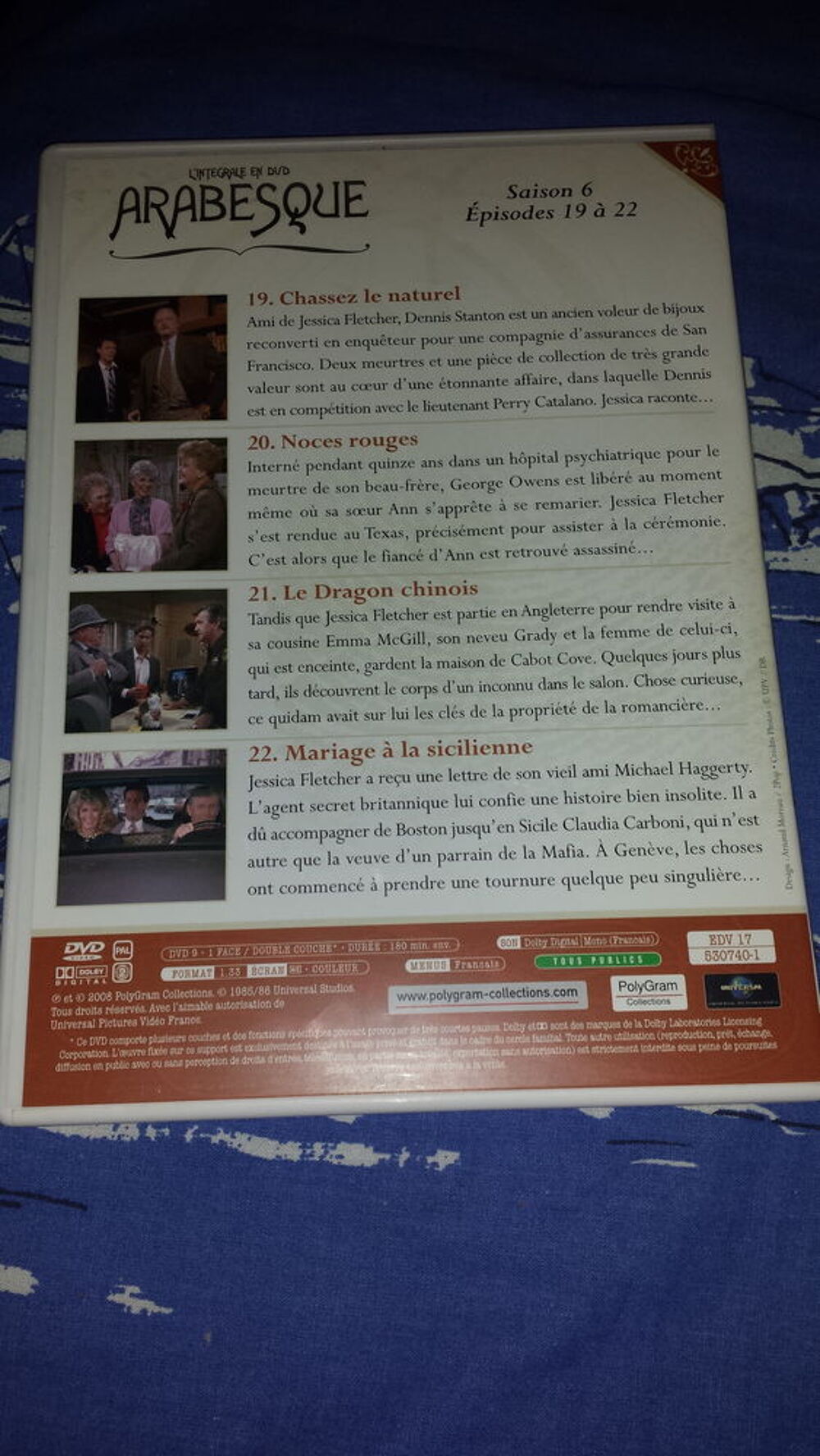 DVD ARABESQUE SAISON 6 EPISODES 19 A 22
DVD et blu-ray