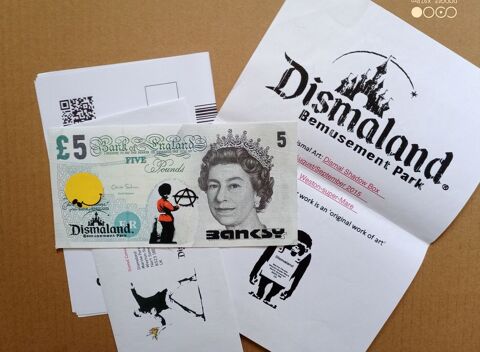 Original Dismaland billet Banksy avec papiers 200 Metz (57)