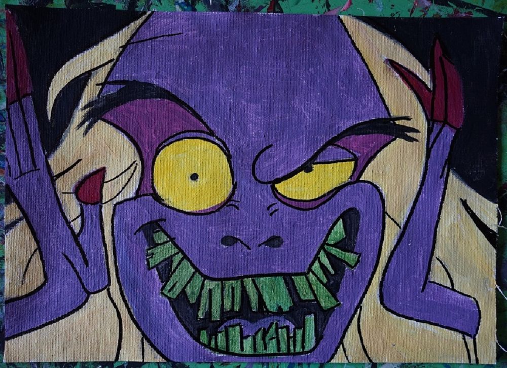 peinture - beetlejuice - sur toile format A4 Décoration