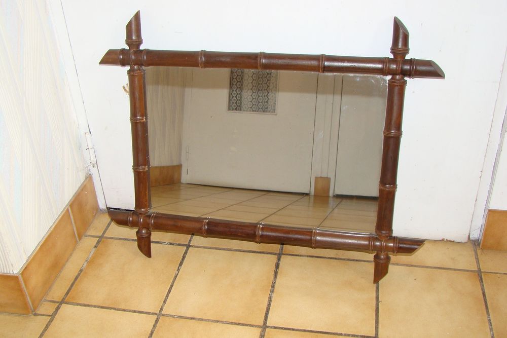 Ancien miroir fa&ccedil;on bambou - Epoque 1900 Décoration