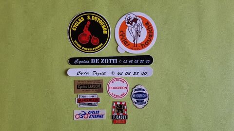 LES AUTOCOLLANTS CYCLES * VINTAGE *
S.DUTOURON 
HOUELCHE 
DE ZOTTI 
LAROCHE 
ROUGERON 
ETIENNE 
F.CADET 0 Toulouse (31)