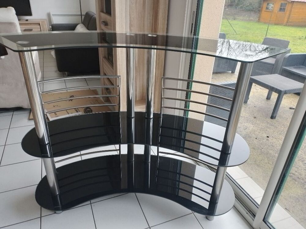Meuble bar noir et inox Meubles