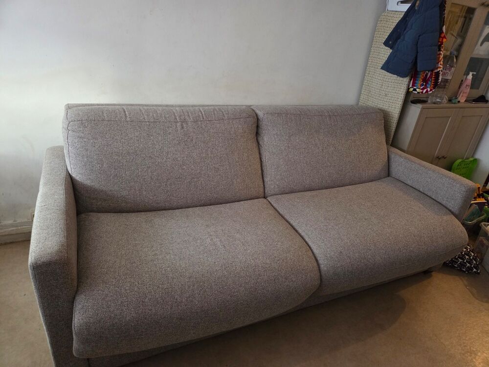 Canap&eacute; tissu gris 4 places Meubles