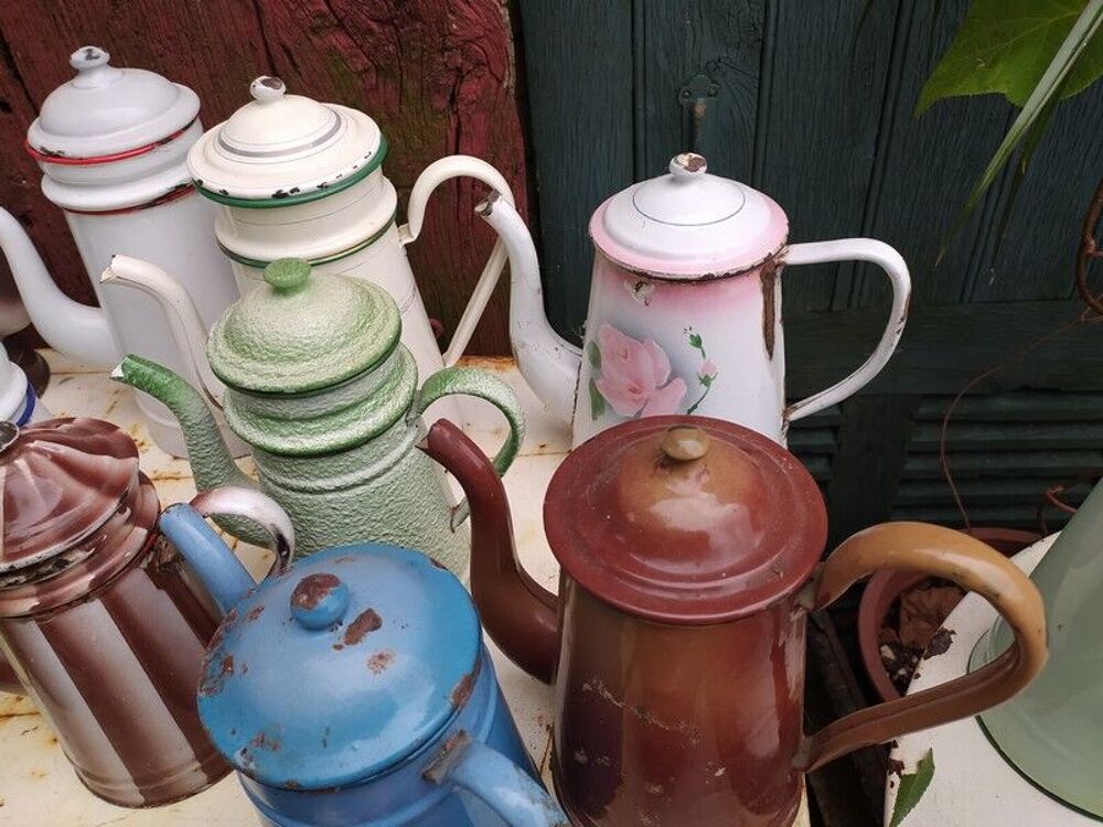 Anciennes Cafeti&egrave;res &Eacute;maill&eacute;es &Eacute;mail Couleur Enamel Coffee 
