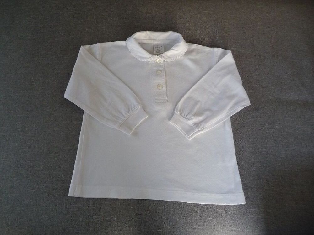 Polo blanc manches longues taille 4 ans Vtements enfants